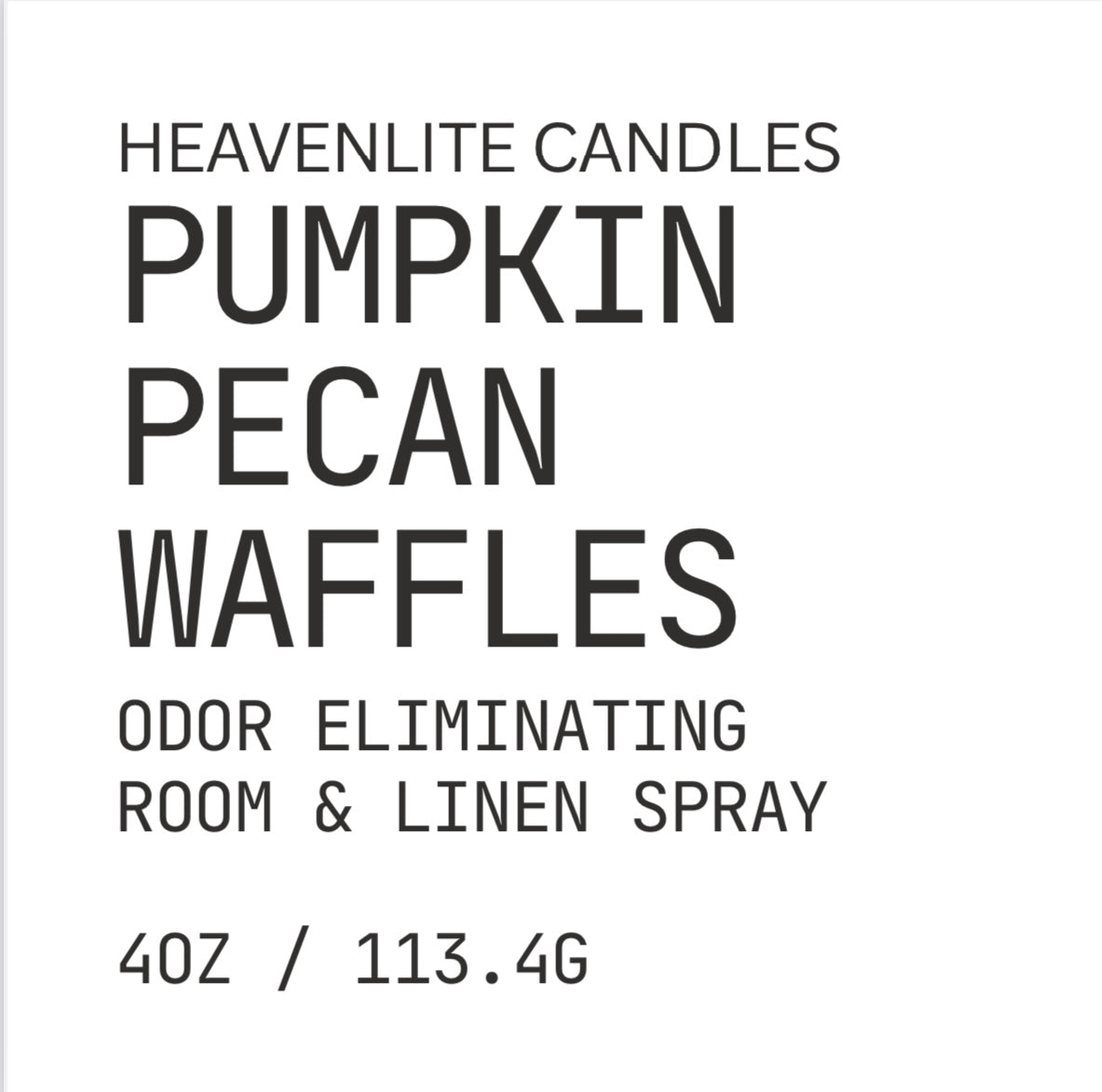 Pumpkin Pecan Waffle 4oz Room Spray