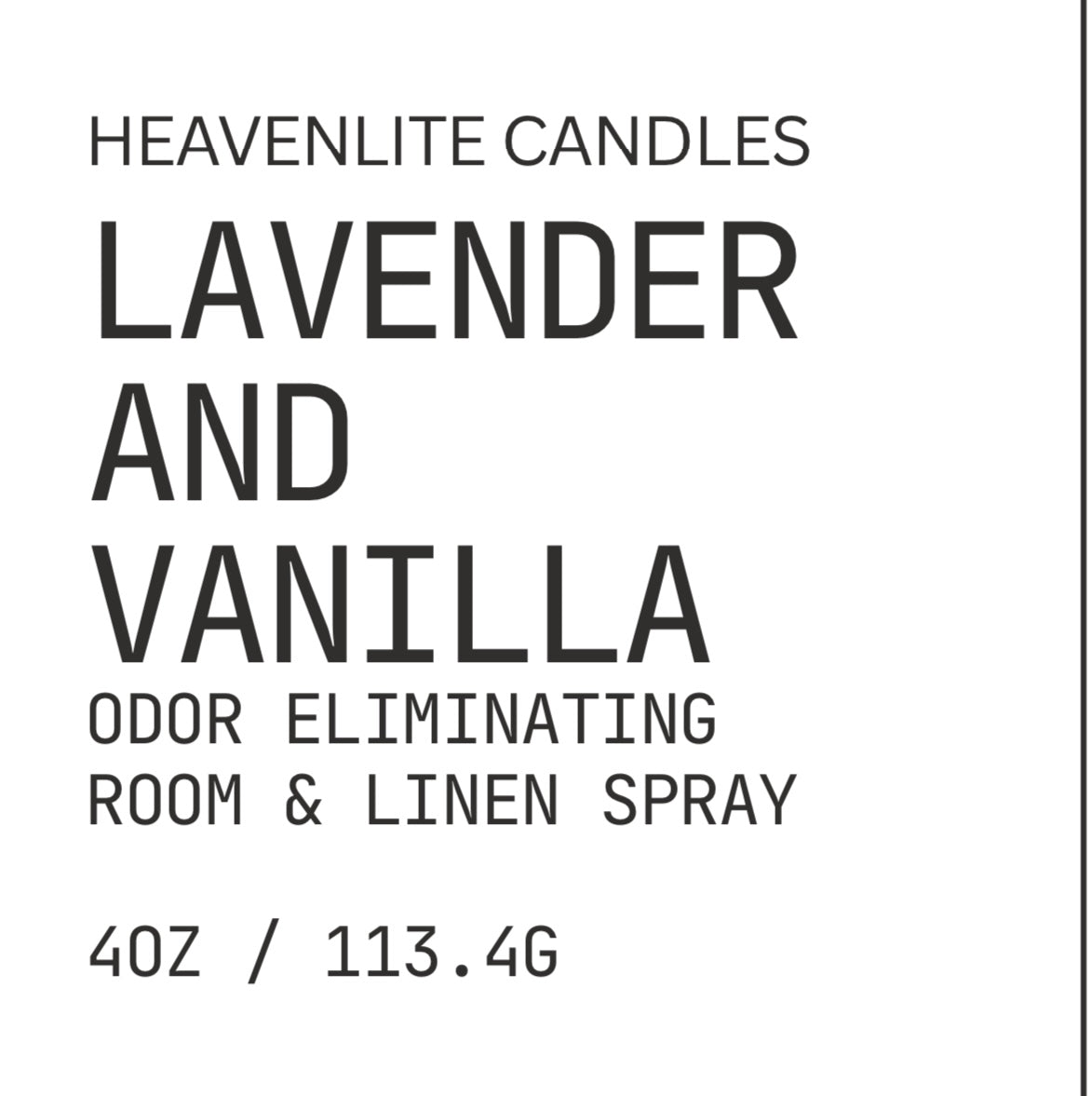 Lavender And Vanilla 4oz Room Spray