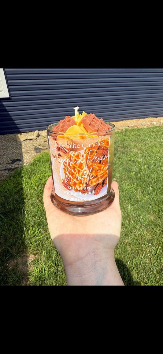 Pumpkin pecan waffle 12oz whipped candle