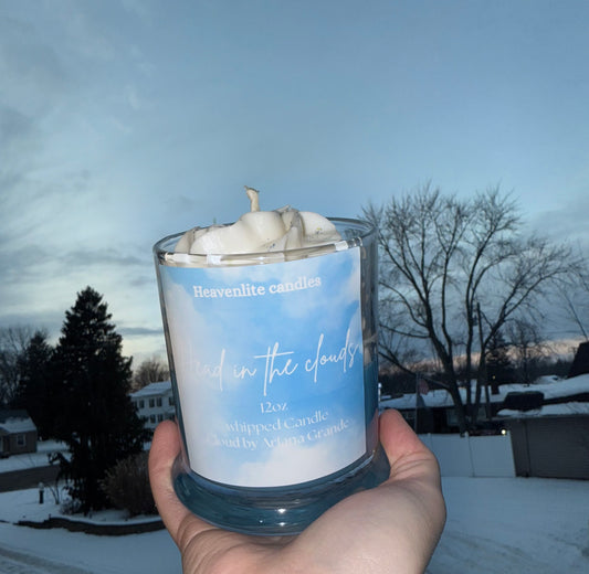 Head in the clouds (cloud by Ariana grande) 12oz whipped candle