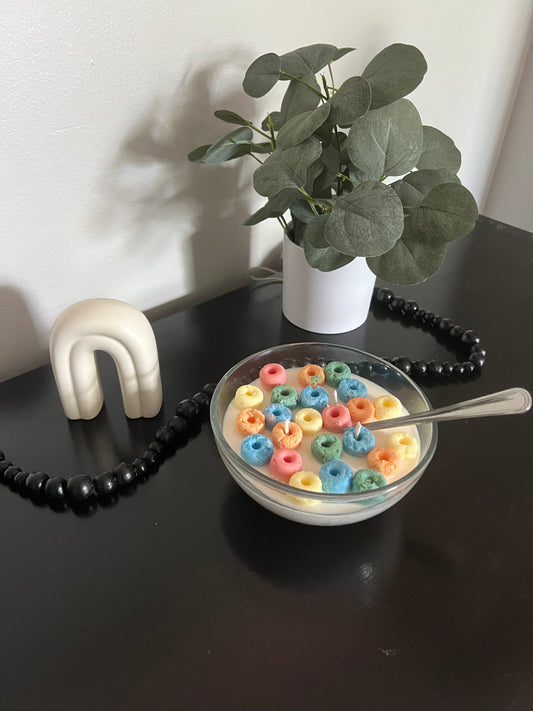 Fruit loop cereal bowl