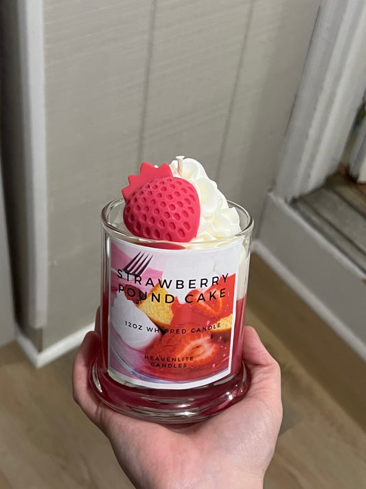 Strawberry Pound Cake 12oz Whipped Candle